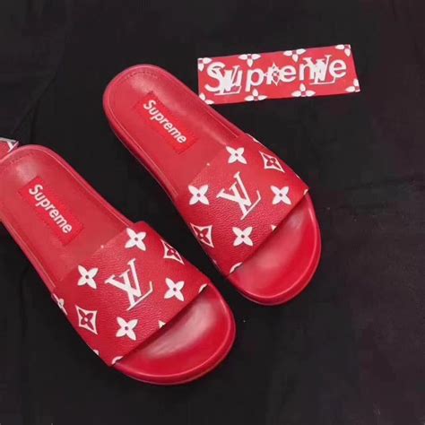 louis vuitton x supreme flip flops|louis vuitton thongs flip flops.